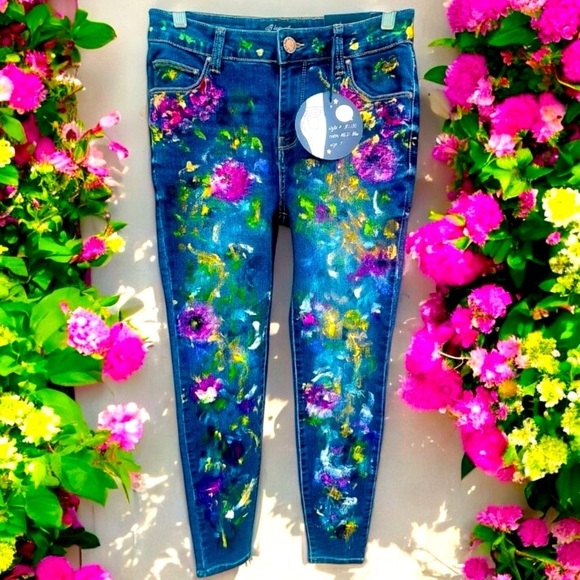 NWT! Blue Age Denim Collection Young Women Hand Painted Jeans Juniors 7 - Picture 6 of 10
